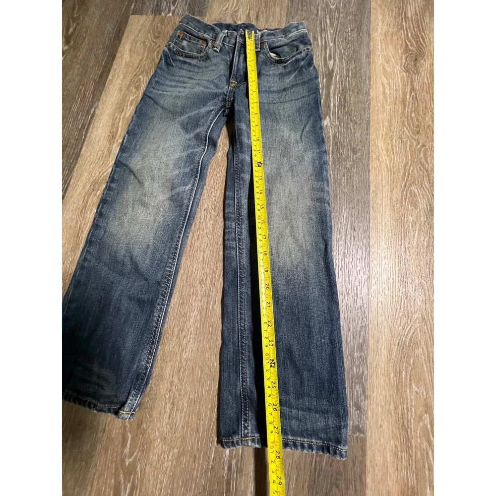 Polo Ralph Lauren Jeans Kids Size 7 Blue Excellent Straight Leg Faded Denim